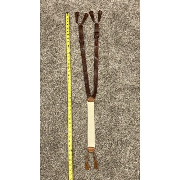 Vintage Trafalgar Lizard Leather Button Adjustable Suspenders